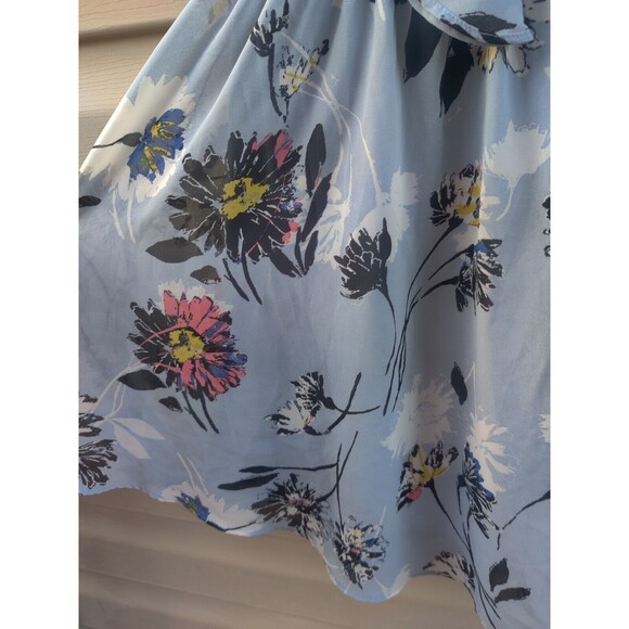 Xhilaration Womens Blue Floral Dress Size Medium M Beach Flowers Spring Summer - Picture 8 of 12